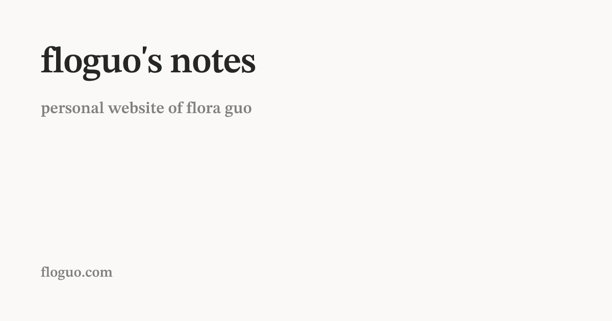 floguo's notes